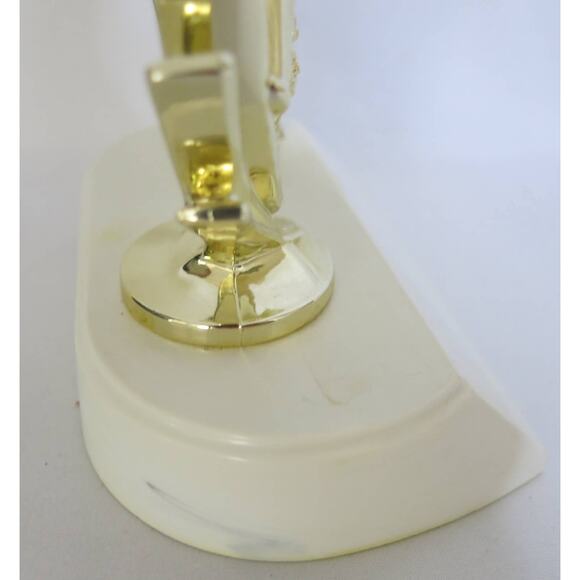 VINTAGE 2001 Cheerleading Trophy School Sports Pom Poms Megaphone White Base - Picture 6 of 7